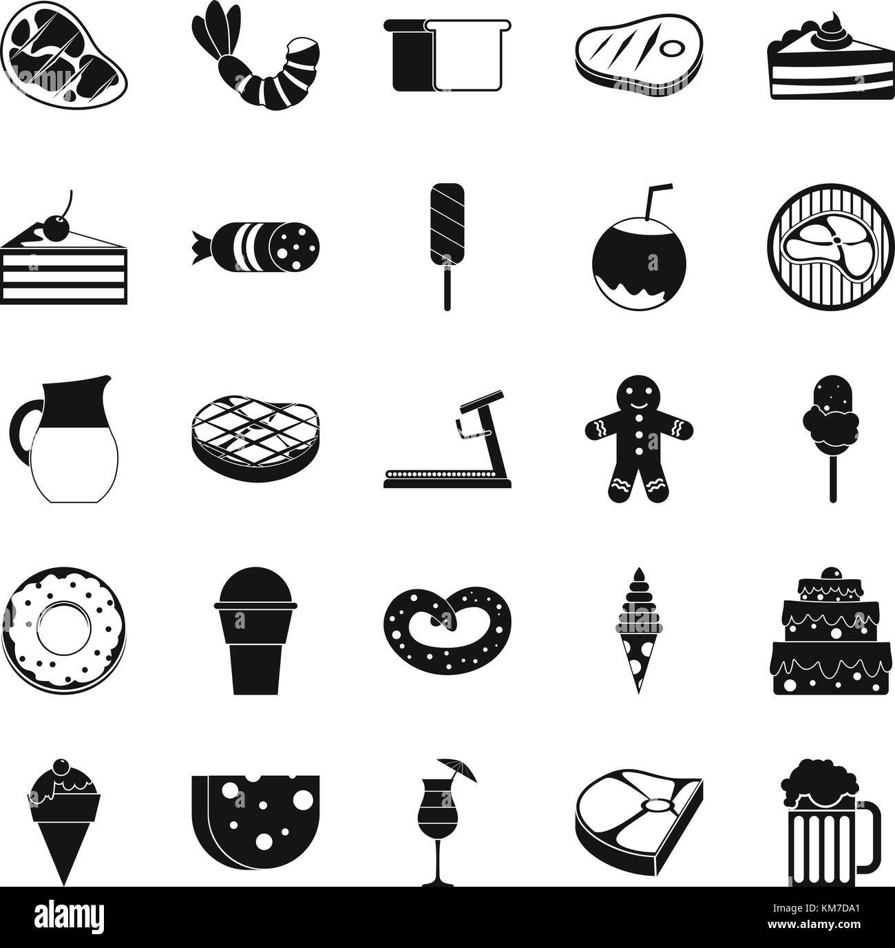 Pouvoir calorifique icons set, le style simple Illustration de Vecteur