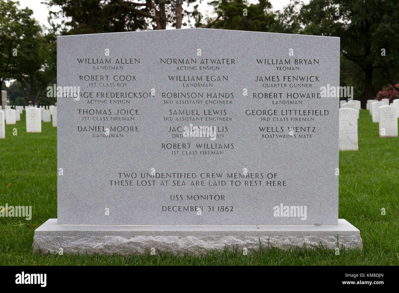 L'USS Monitor Memorial dans le Cimetière National d'Arlington, Virginia, United States. Banque D'Images