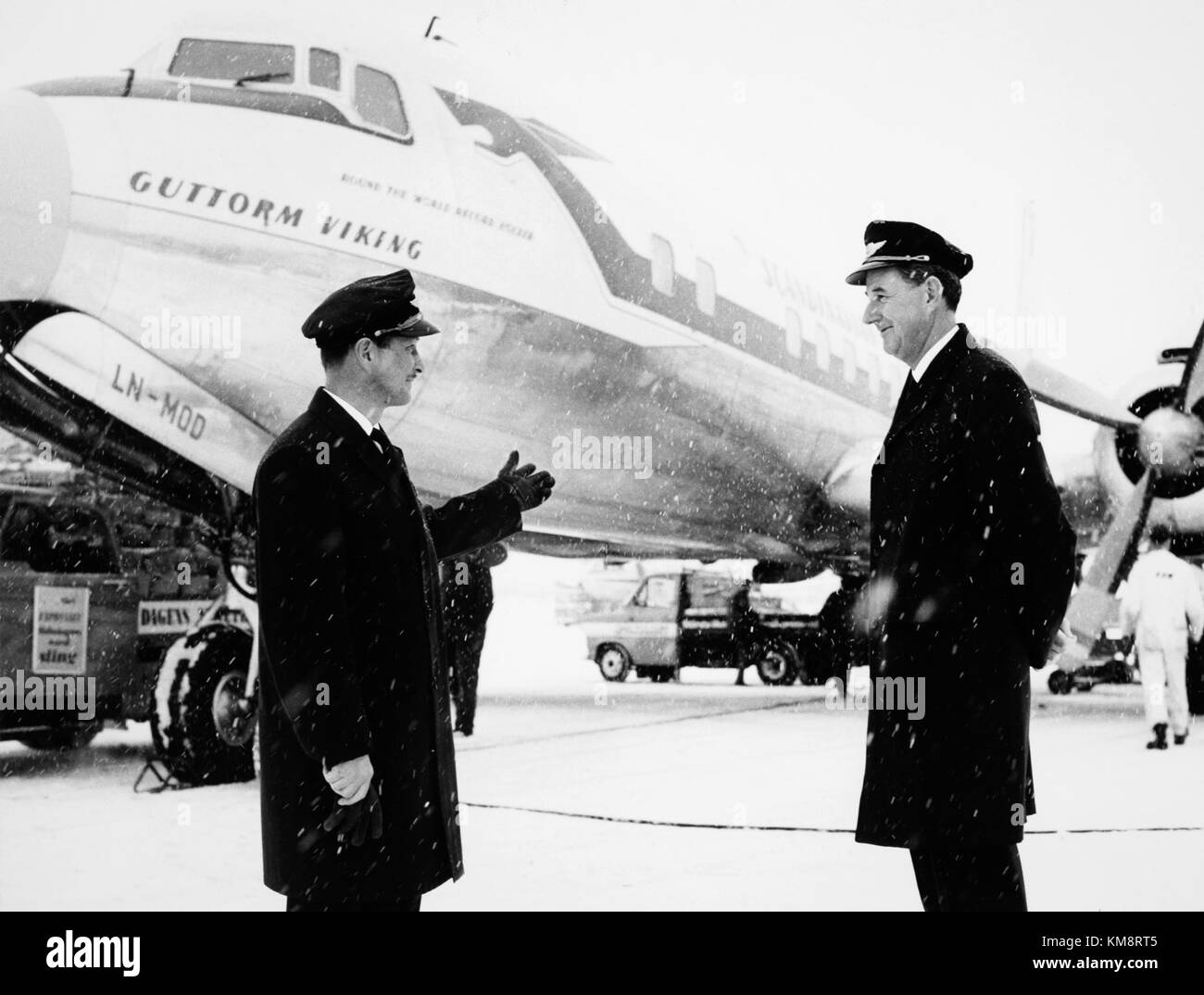 SAS DC 7C, Guttorm Viking, LN MOD décembre 1967. Dernier vol avec trafic domestique Banque D'Images