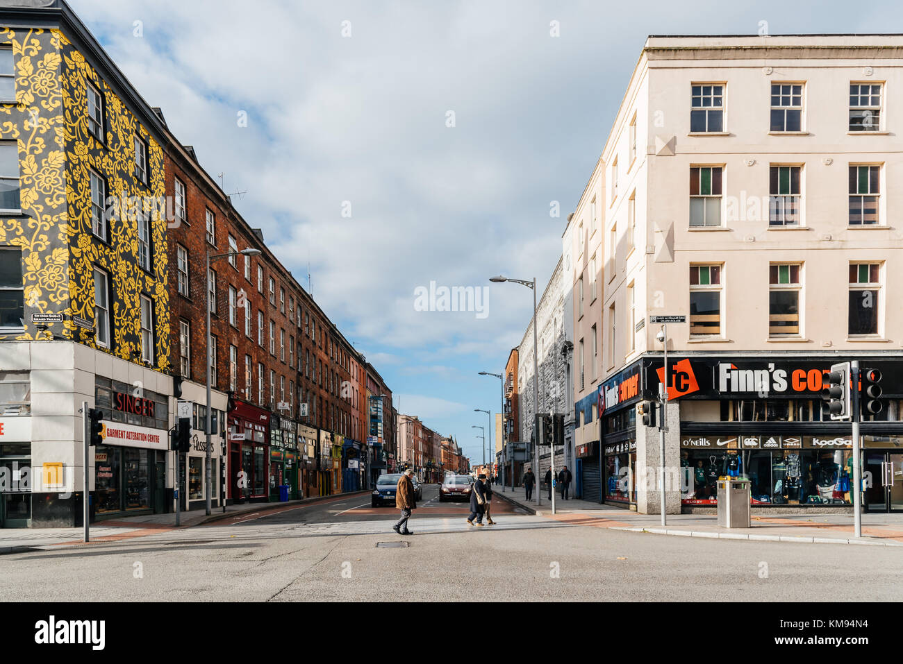 Grand Parade Street dans le centre-ville de Cork. Banque D'Images