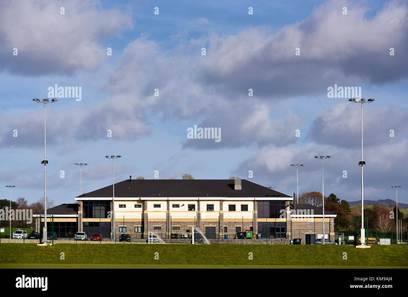 Kendal Rugby Union Football Club Club-house. Pont de menthe, Kendal, Cumbria, Angleterre, Royaume-Uni, Europe. Banque D'Images