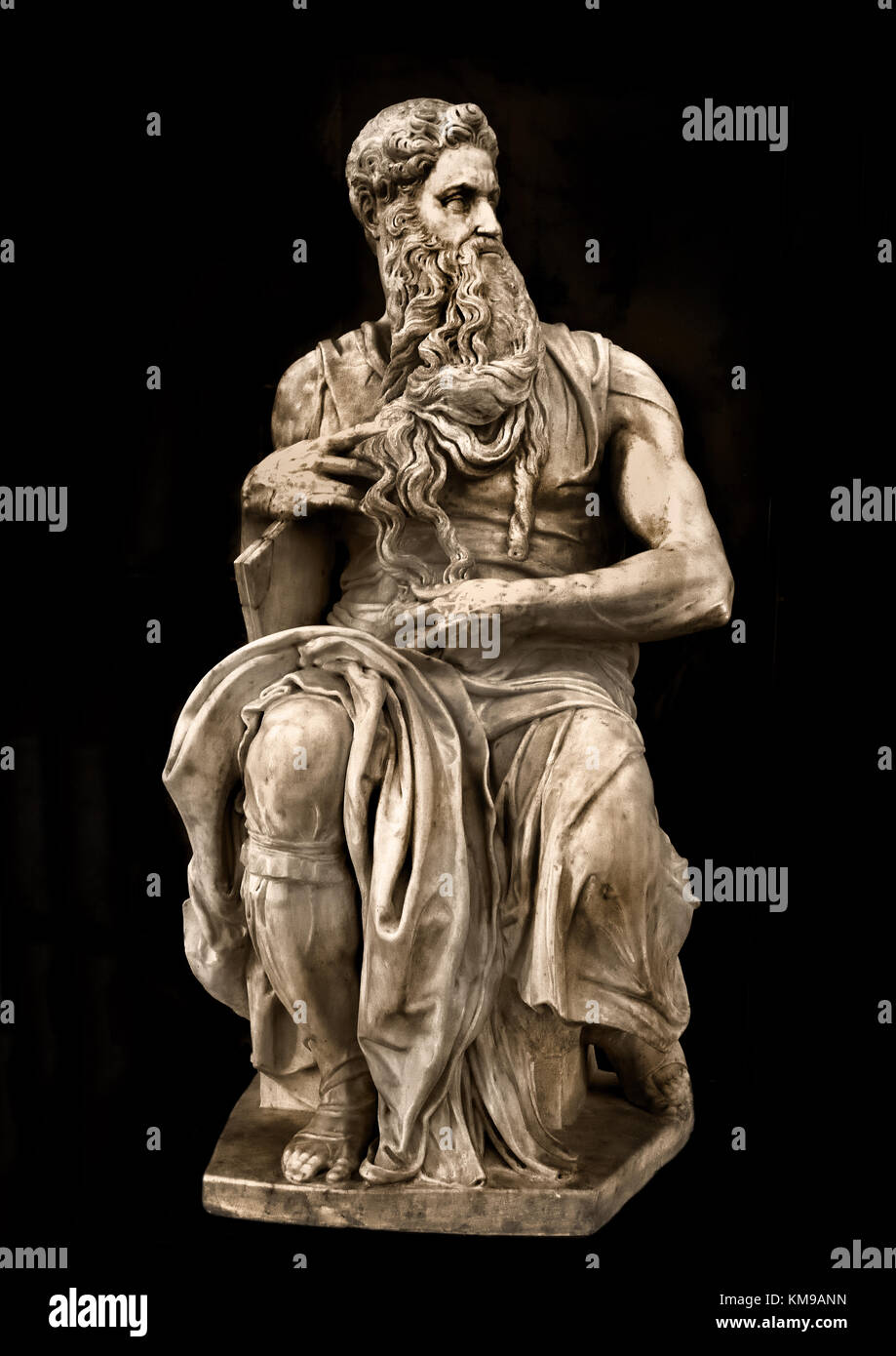 Moïse 1540 Bartolomeo Musée National du Bargello, le Bargello, le Palazzo del Bargello, Florence, Italie. Bartolomeo Ammannati ( 1511 - 1592 est un architecte italien et sculpteur, né à Settignano, près de Florence. ) Banque D'Images