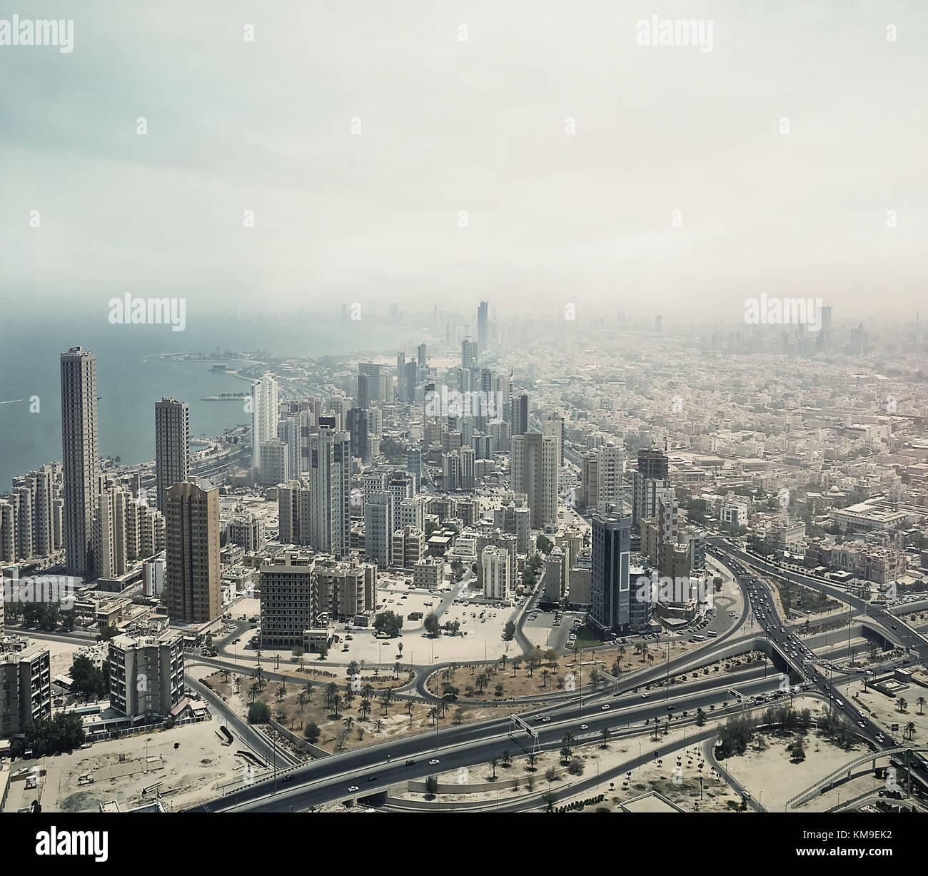 Vue aérienne de la ville, la ville de Koweït, Koweït Banque D'Images