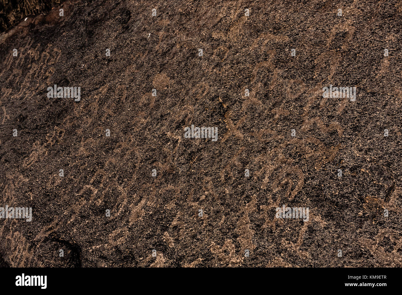 Inscriptions de pierres pré-islamiques à Wadi Massal, province de Riyad, Arabie Saoudite Banque D'Images