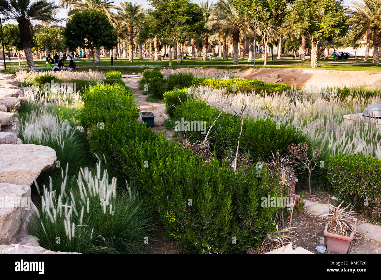 Un fragment de la conception de paysage Parc Diriyah, Riyad Banque D'Images