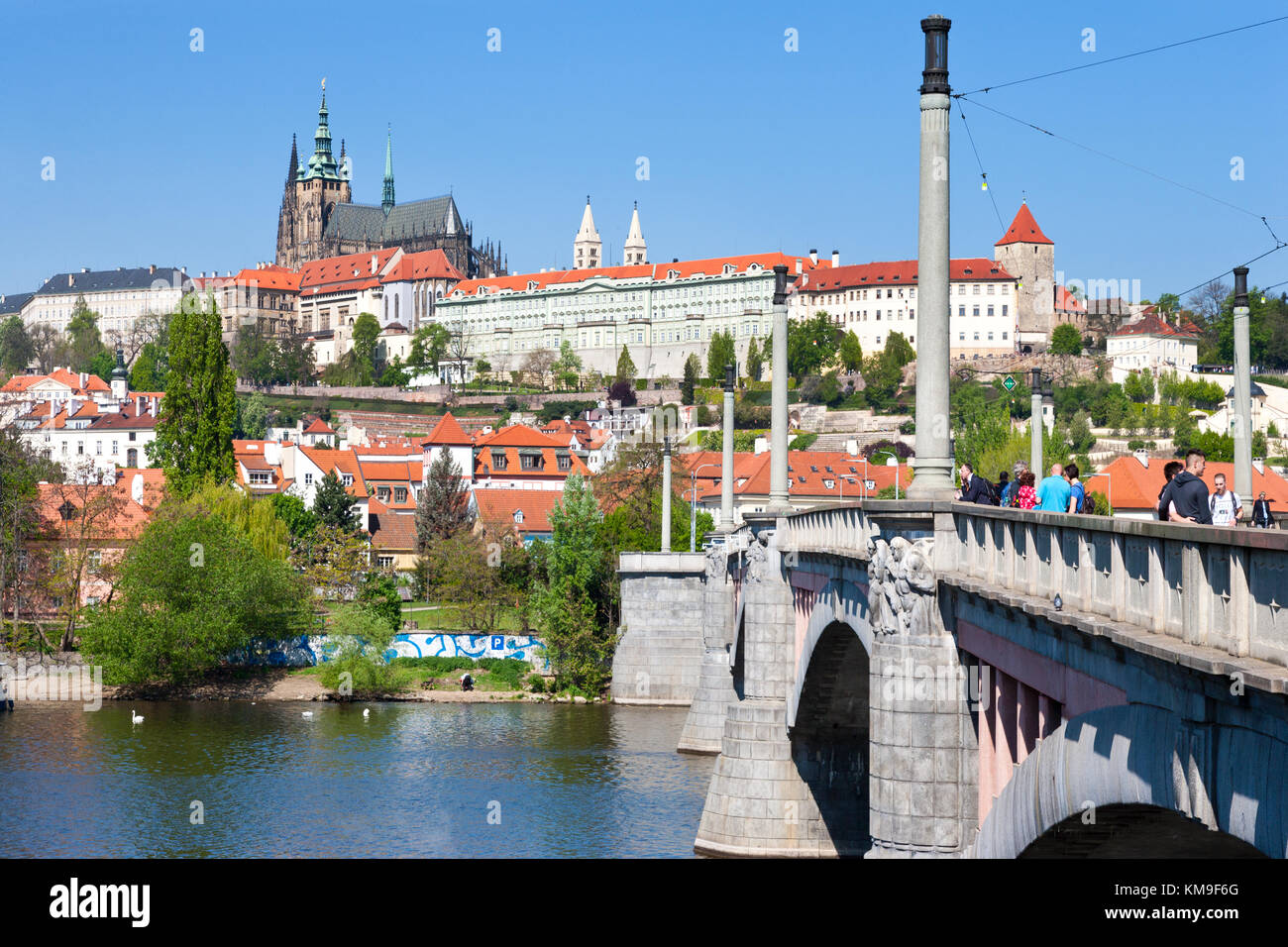 Manesuv MOST, Prazsky hrad, chram sv. Vita a Mala Strana, Praha (UNESCO), Ceska republika / Cathédrale Saint-Vitus, Manes Bridge (UNESCO), Messe Town, P Banque D'Images