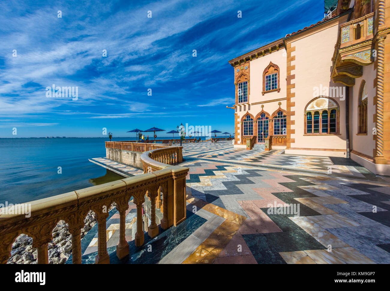 Cadzen le manoir opulent dans le style Renaissance méditerranéenne de John & Marble Ringling à Sarasota en Floride Banque D'Images