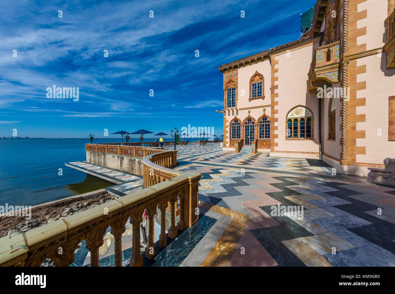 Cadzen le manoir opulent dans le style Renaissance méditerranéenne de John & Marble Ringling à Sarasota en Floride Banque D'Images