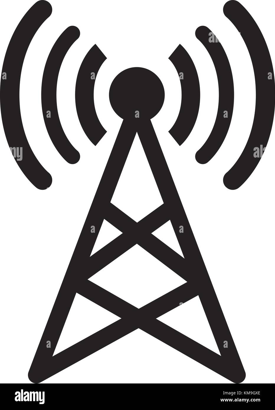 Signal d'antenne sign vector et isolé sur fond blanc.symbole de