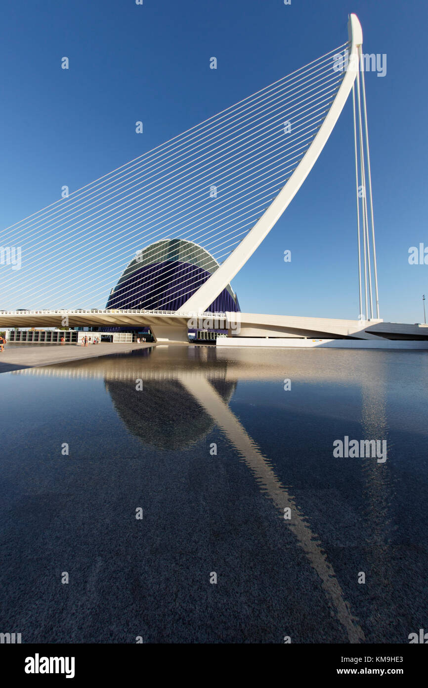 Agora, Puente de l Assut, pont, Cité des sciences, Calatrava, Valencia, Espagne Banque D'Images