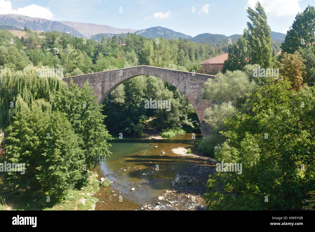 Vieux Pont de Sant Joan de les Abadesses, ripolles, Gérone, Catalogne, Espagne Banque D'Images