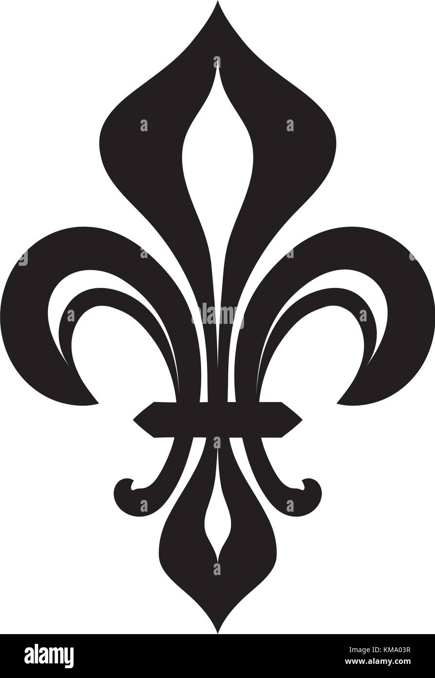 Fleur-de-lys (fleur de luce), Lily héraldique royale. Le symbole de la puissance royale et l'emblème du règne. Illustration de Vecteur
