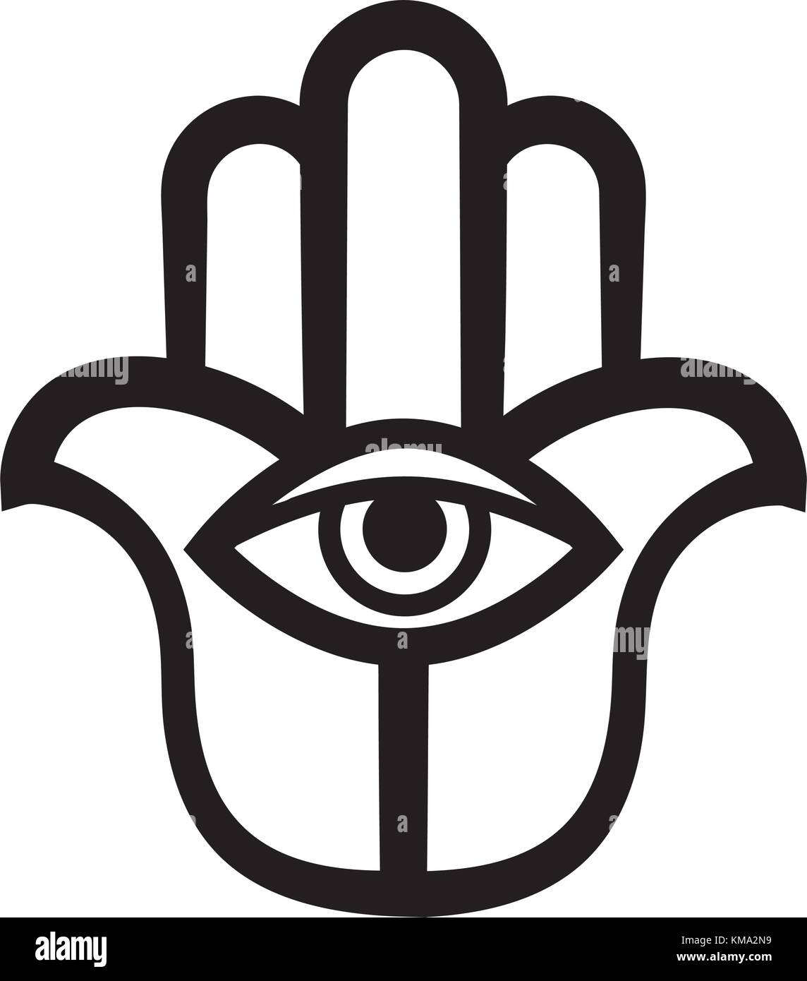 La main de Fatima (Hamsa), ou la main de Dieu. Ancienne amulette traditionnelle de protection sacrée du Moyen-Orient. Symbole religieux en arabe, juif, Inde Illustration de Vecteur