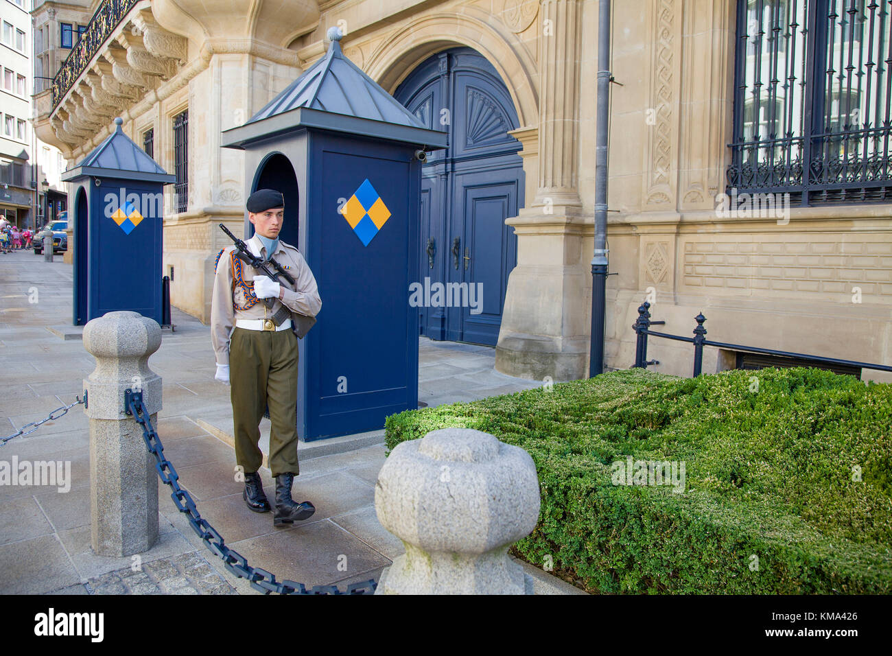 Garde au palais grand-ducal, la ville de Luxembourg, Luxembourg, Europe Banque D'Images