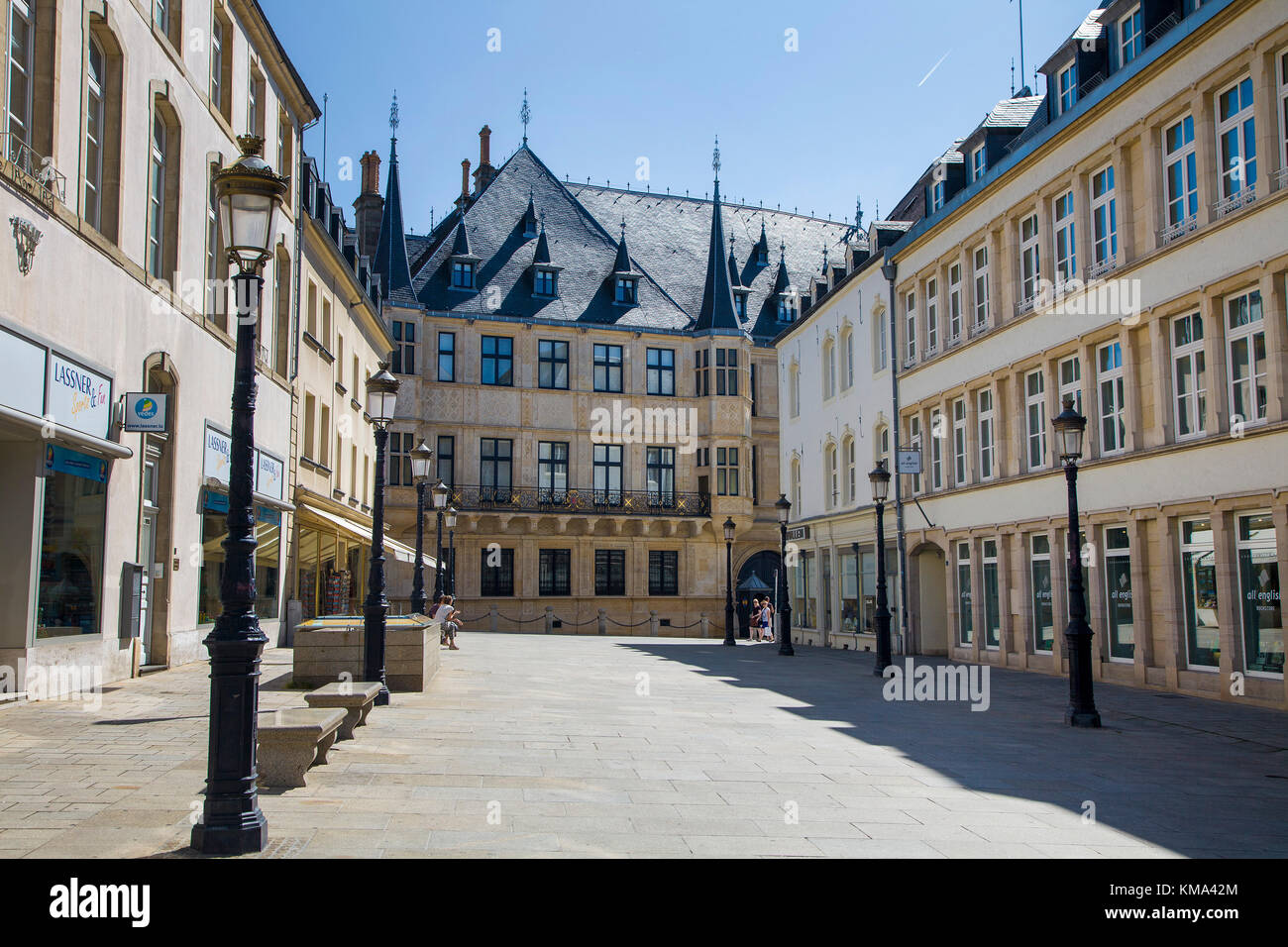 Vue sur palais grand-ducal, la ville de Luxembourg, Luxembourg, Europe Banque D'Images