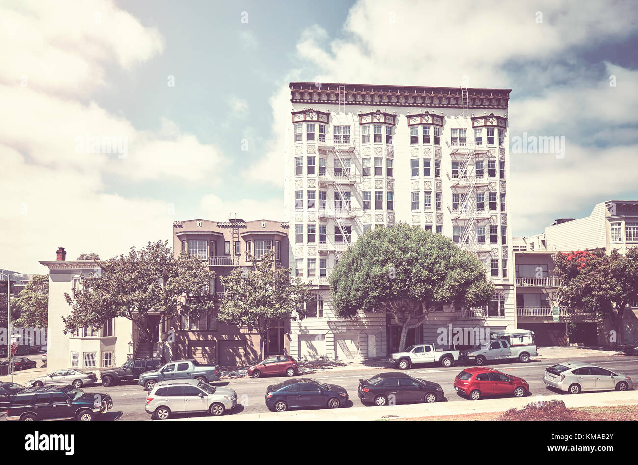 Tons rétro photo de rue de San Francisco, Californie, USA. Banque D'Images