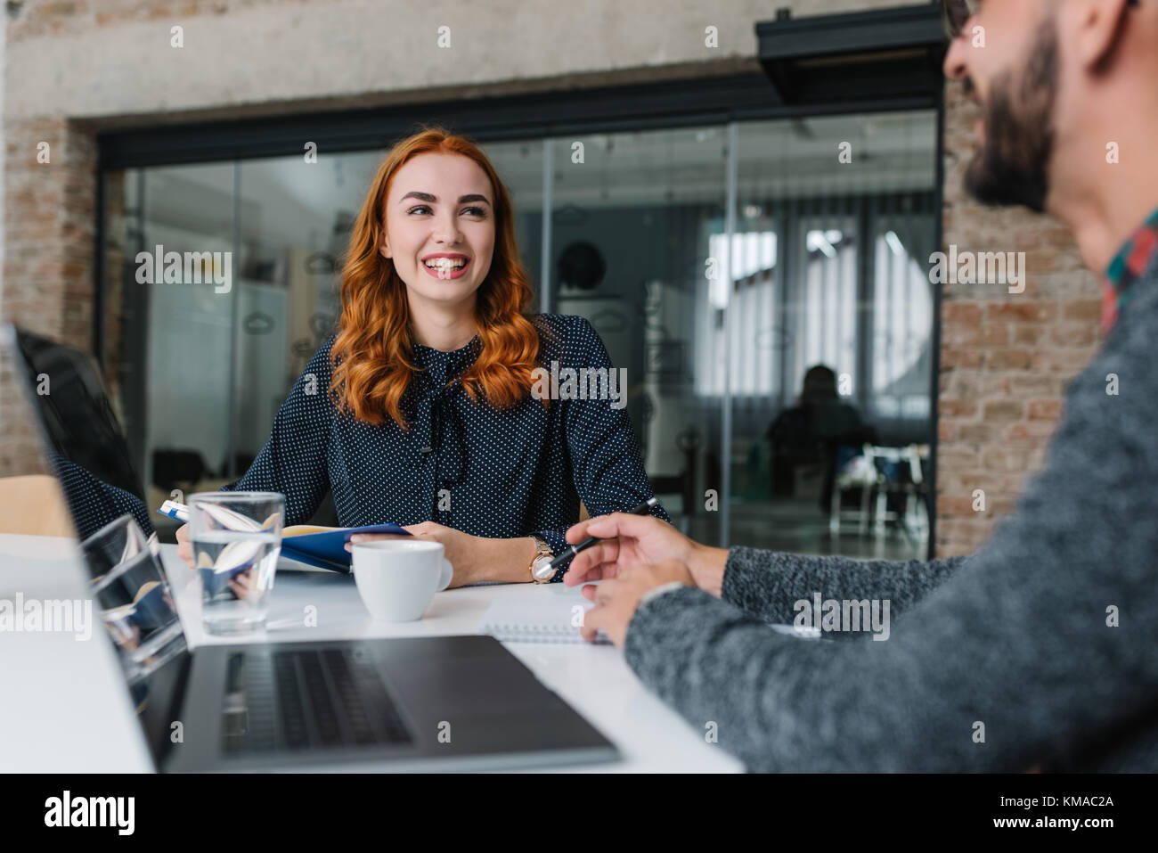 Avoir sa première entrevue d'emploi Banque D'Images