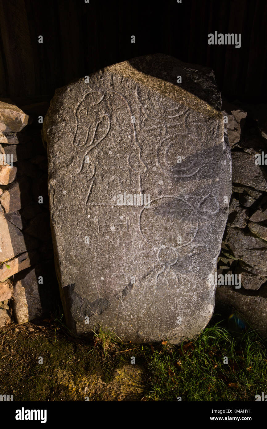 Symbole Picte ancienne des pierres à Rhynie, Aberdeenshire, Ecosse, Banque D'Images