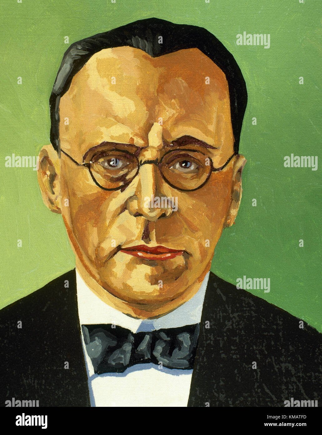 Anton von Webern (1883-1945), compositeur et chef d'orchestre autrichien.. membre de la deuxième école viennoise. portrait. L'aquarelle. Banque D'Images