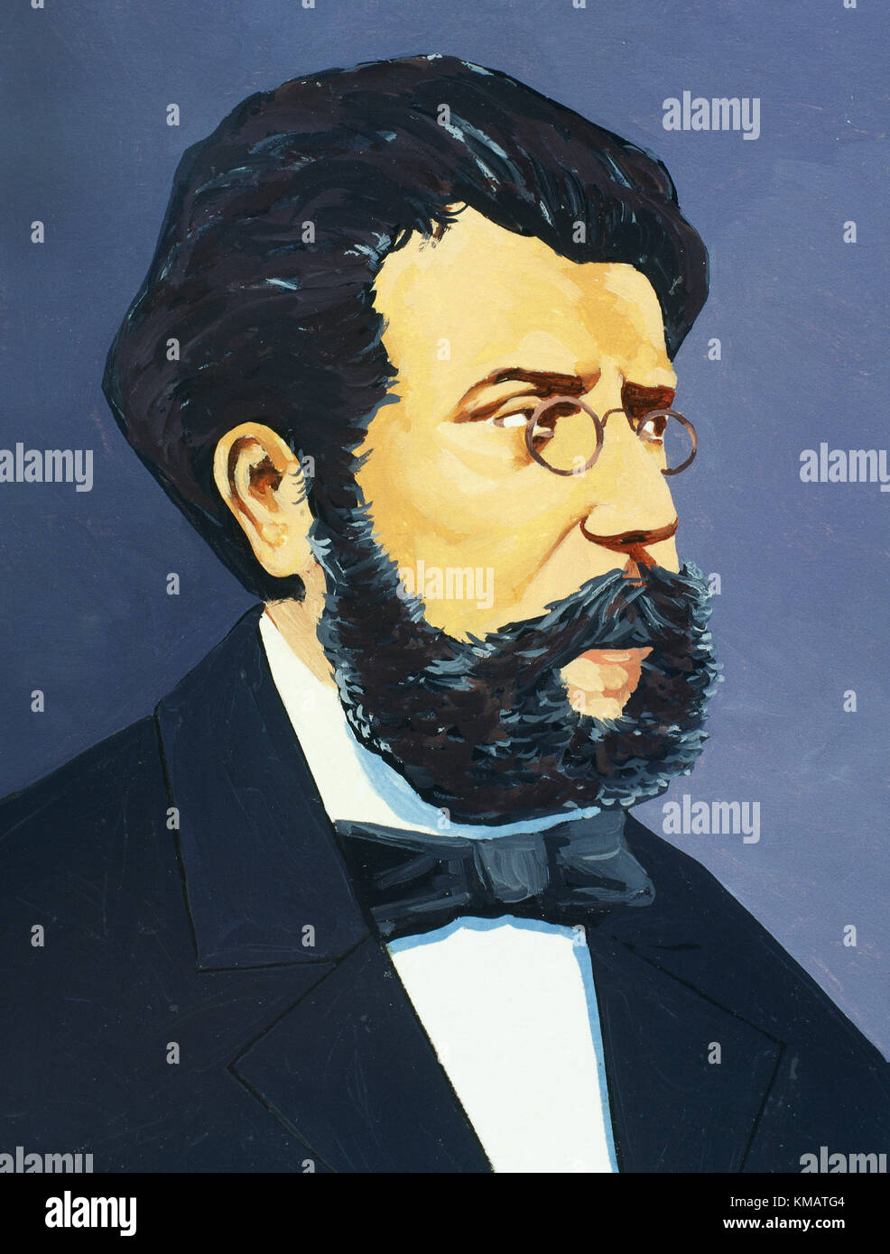 Georges Bizet (1838-1875). compositeur français. portrait. L'aquarelle. Banque D'Images