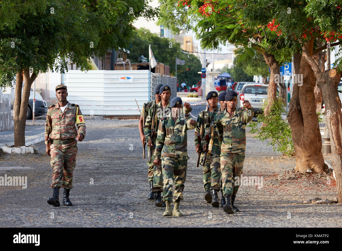 Armée, Praia, Santiago, Cap-Vert (Cabo Verde), l'Afrique Banque D'Images