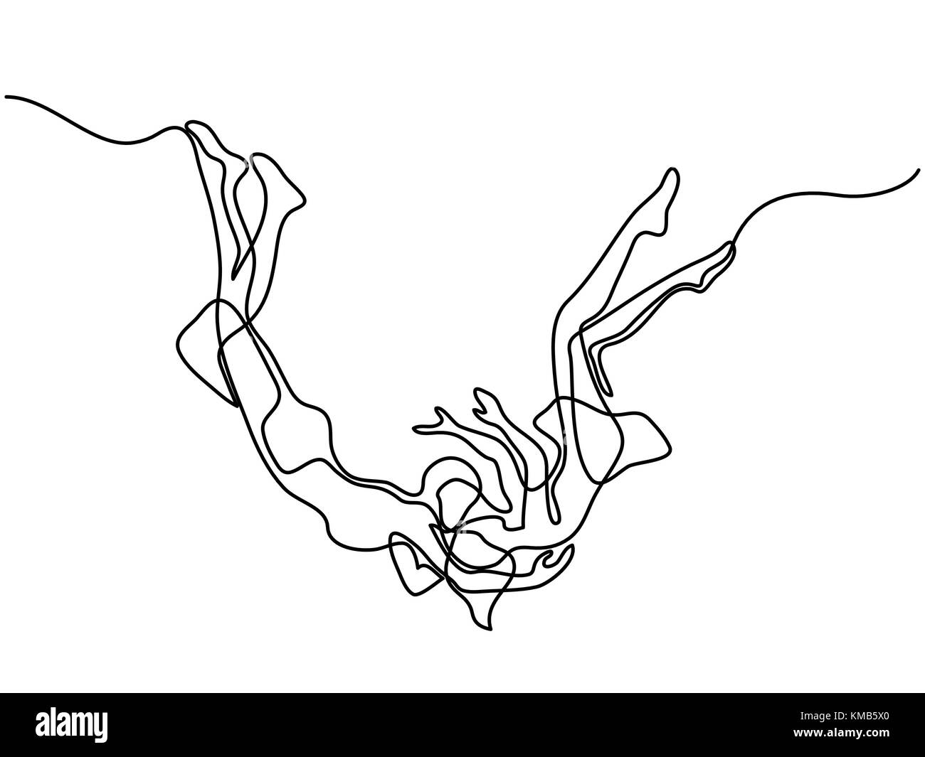 Heureux couple volant dans l'amour Illustration de Vecteur