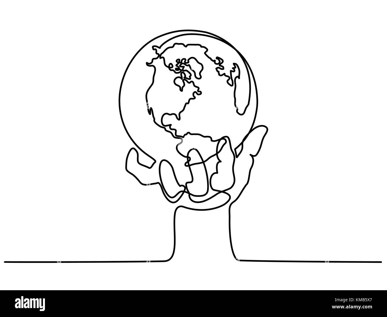 Globe de la terre dans la main de l'homme Illustration de Vecteur