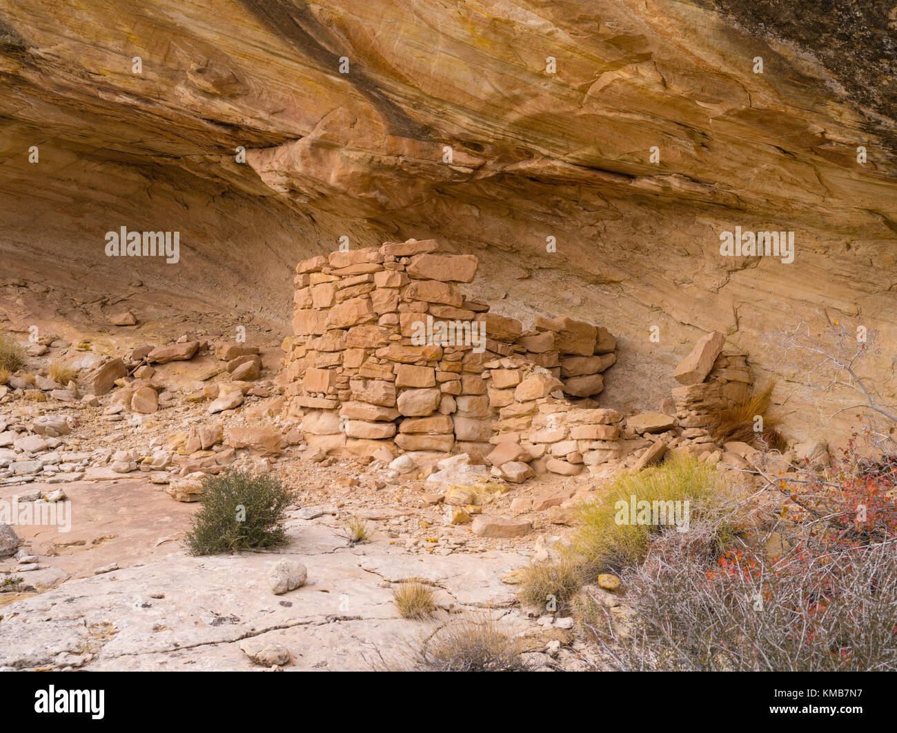 Photographie de l'eagles nest, ruine sur comb Ridge, le comté de San Juan, près de bluff, Utah, USA. Banque D'Images