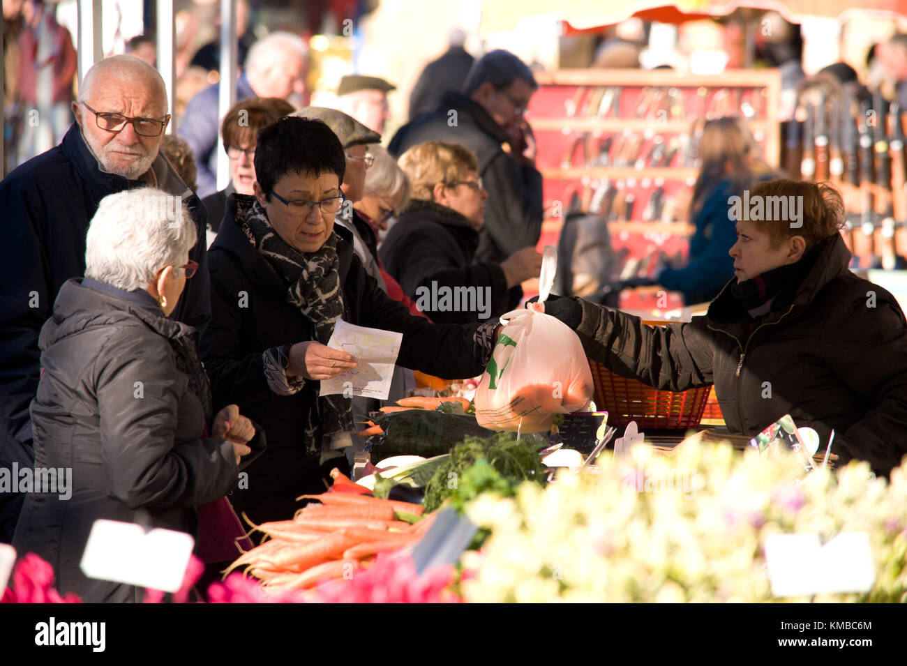 Cazals, marché France Banque D'Images