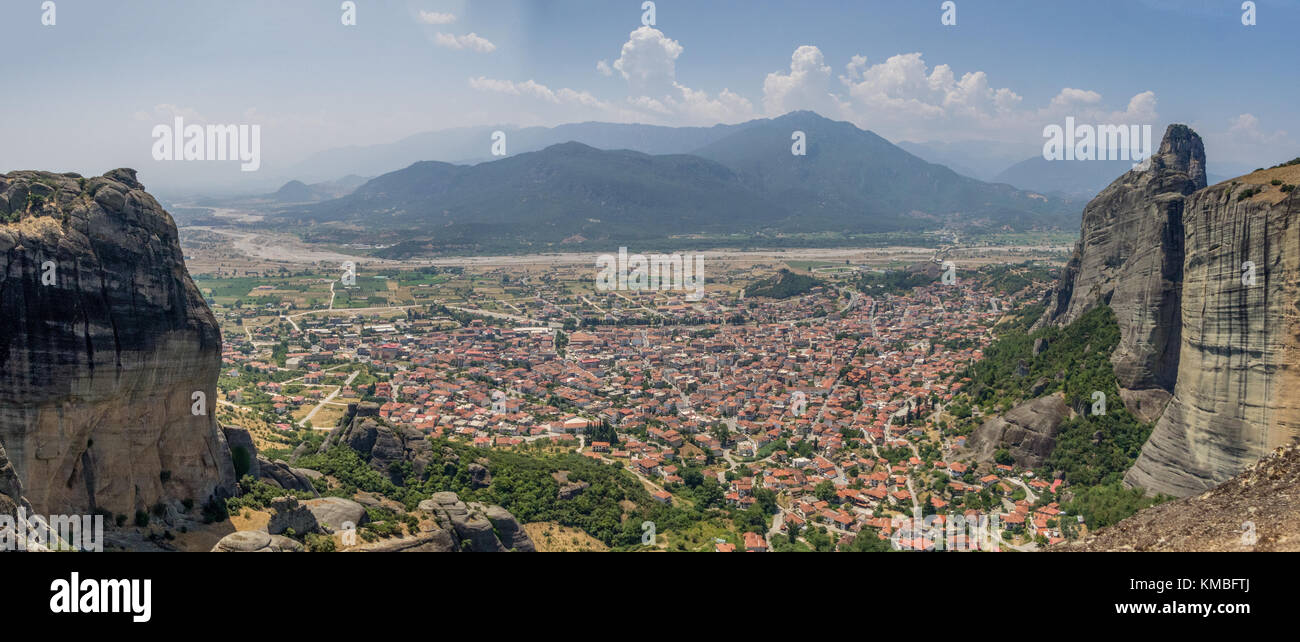 Vue panoramique Meteora, Grèce Banque D'Images