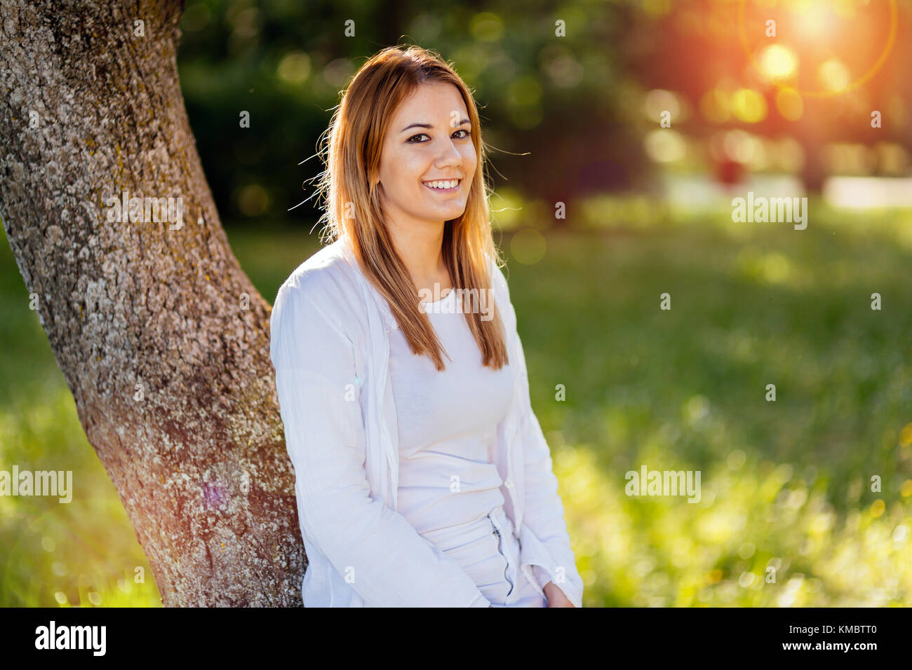 Belle brune dans la nature Banque D'Images