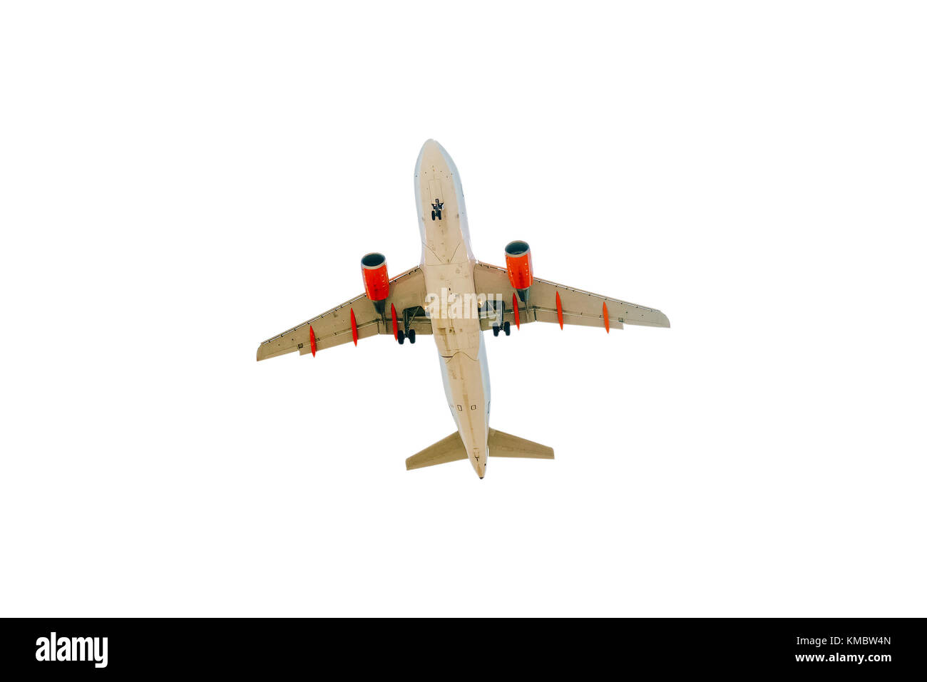 Avion de passagers isolé sur fond blanc Banque D'Images