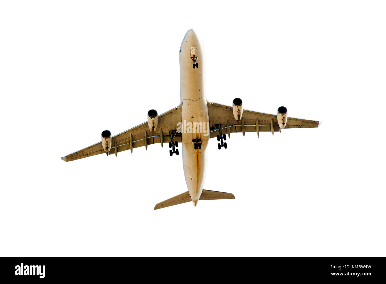 Avion de passagers isolé sur fond blanc Banque D'Images