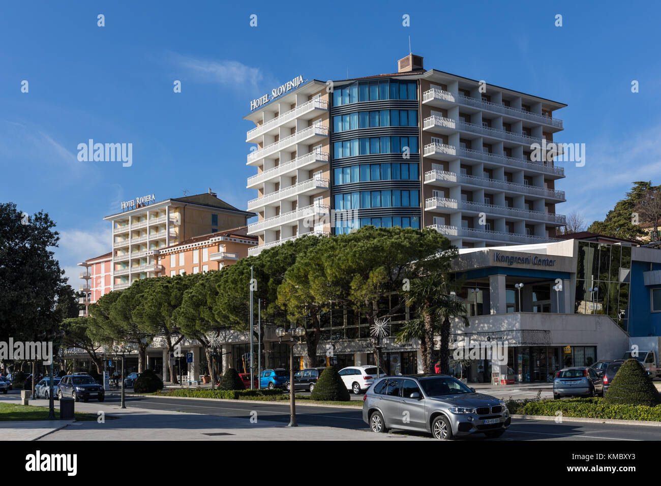 Hôtel Riviera et l'hôtel Slovenija, top-class hotels à Portoroz, Slovénie Banque D'Images