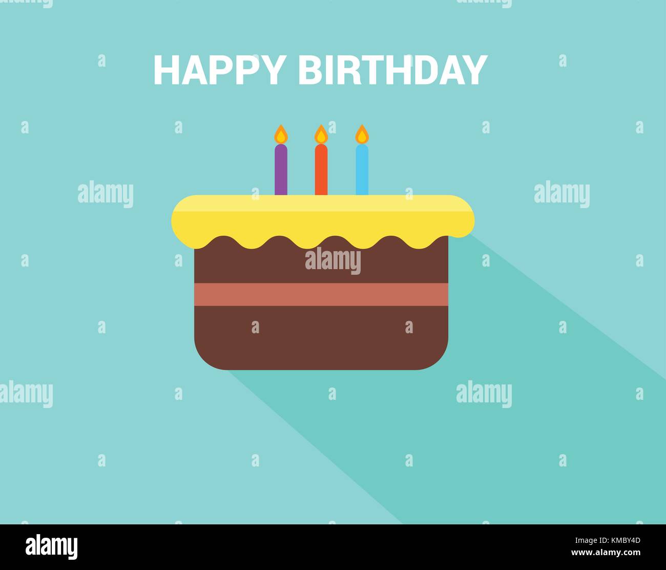 Télévision le gâteau d'anniversaire avec 'happy birthday' texte vector Illustration de Vecteur