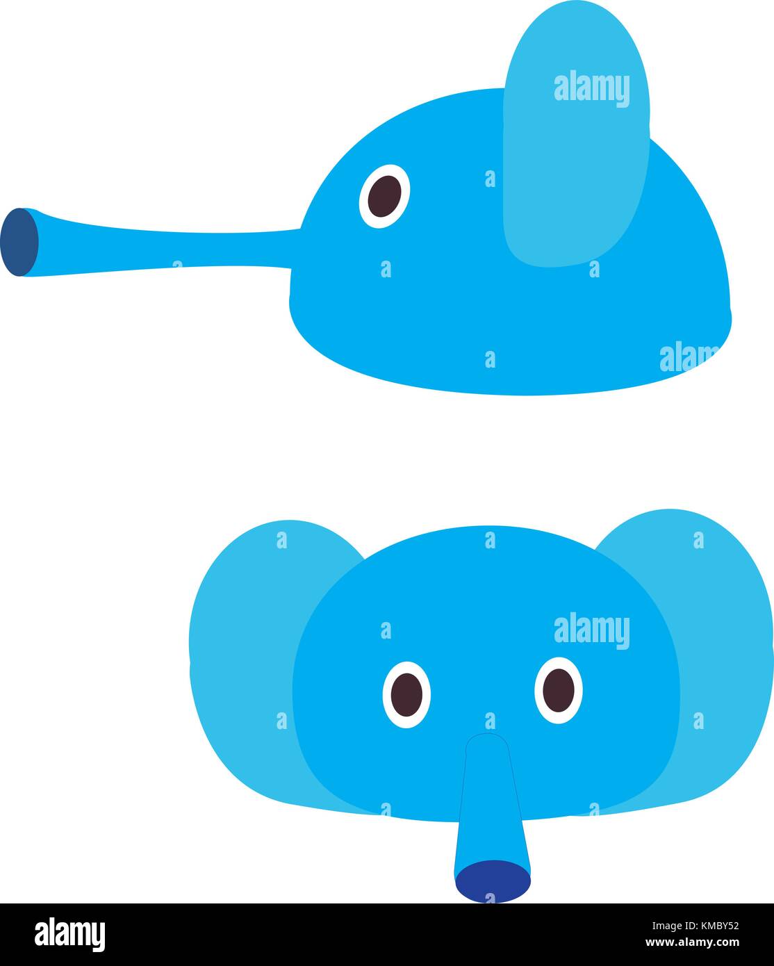 Télévision cute blue elephant head vector Illustration de Vecteur