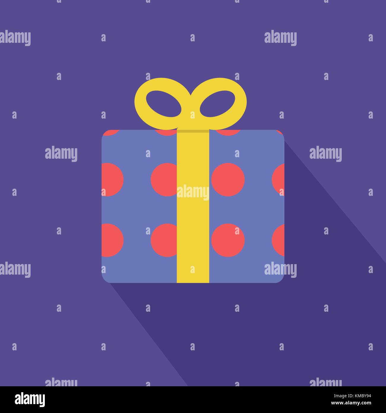 Boîtes cadeaux rouge avec motif de cercles et d'illustration vectorielle du ruban jaune. Télévision boîte-cadeau décoration design. Illustration de Vecteur