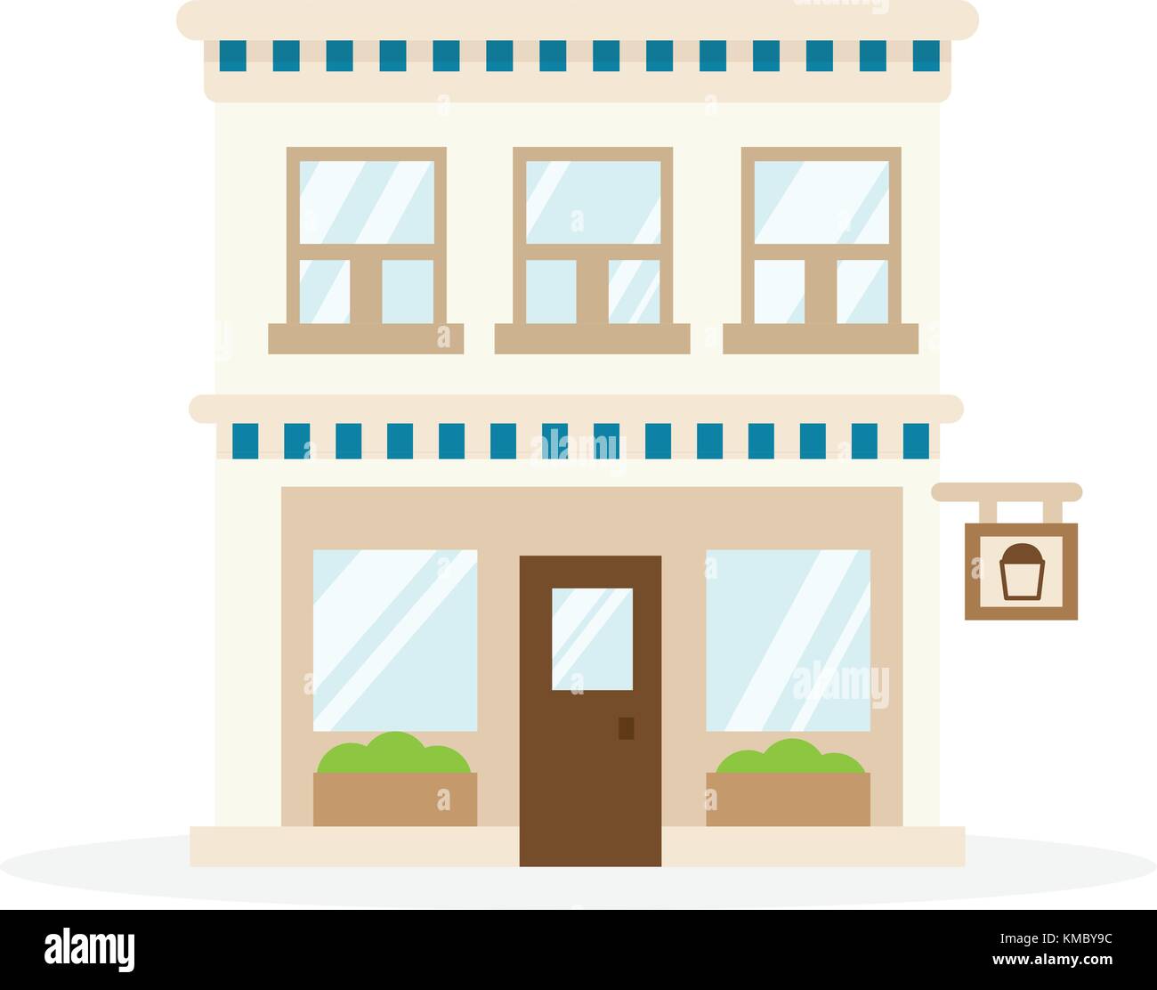 Maison magasin modèle plat vector illustration Illustration de Vecteur