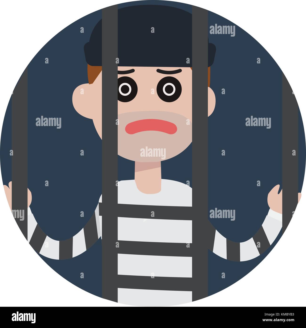 Télévision voleur homme personnage dans la prison. Télévision cartoon illustration vectorielle Illustration de Vecteur