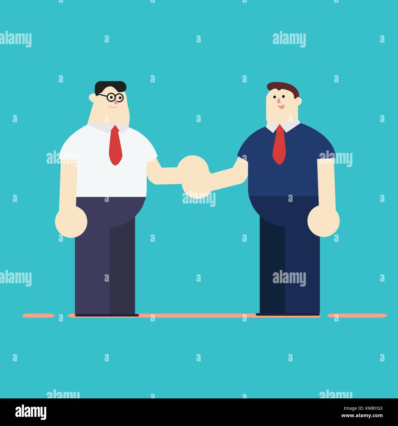 Les hommes d'affaires télévision cartoon style caractères contact entreprises ou l'affaire et de la liaison avec le fond bleu Illustration de Vecteur