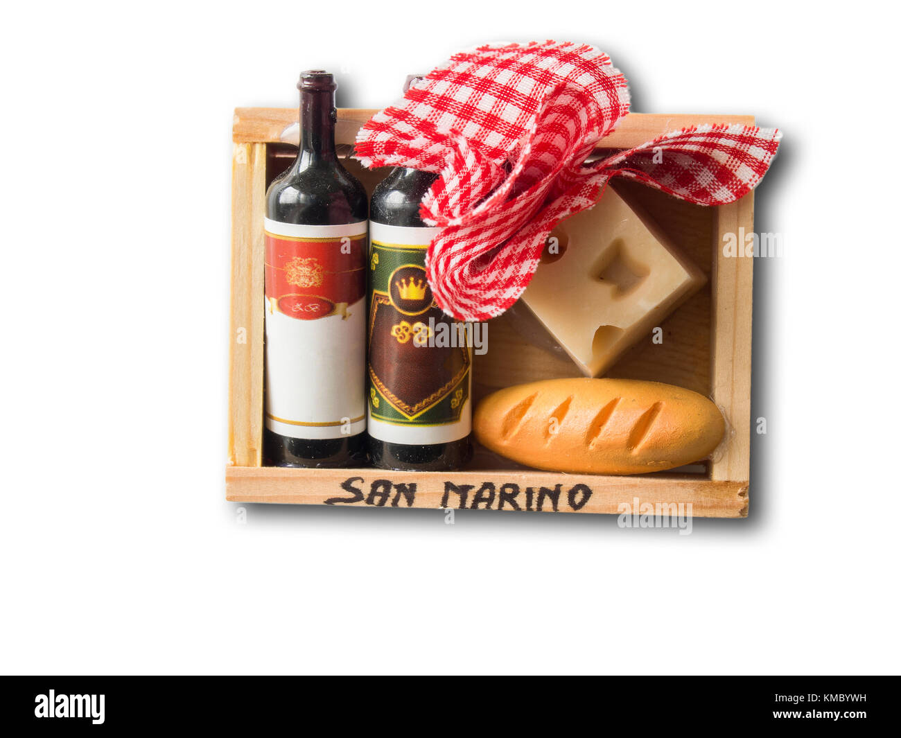 San Marino aimant de réfrigérateur souvenir isolé sur fond blanc Banque D'Images