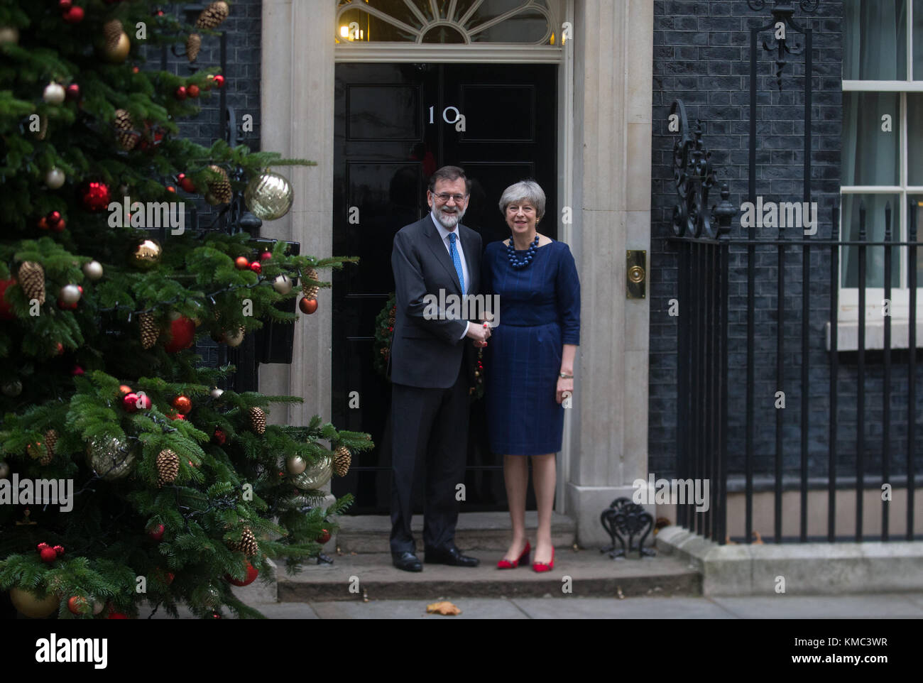 Premier Ministre, Theresa May, rencontre le Premier Ministre espagnol, Mariano Rajoy pour des entretiens au 10 Downing Street Banque D'Images