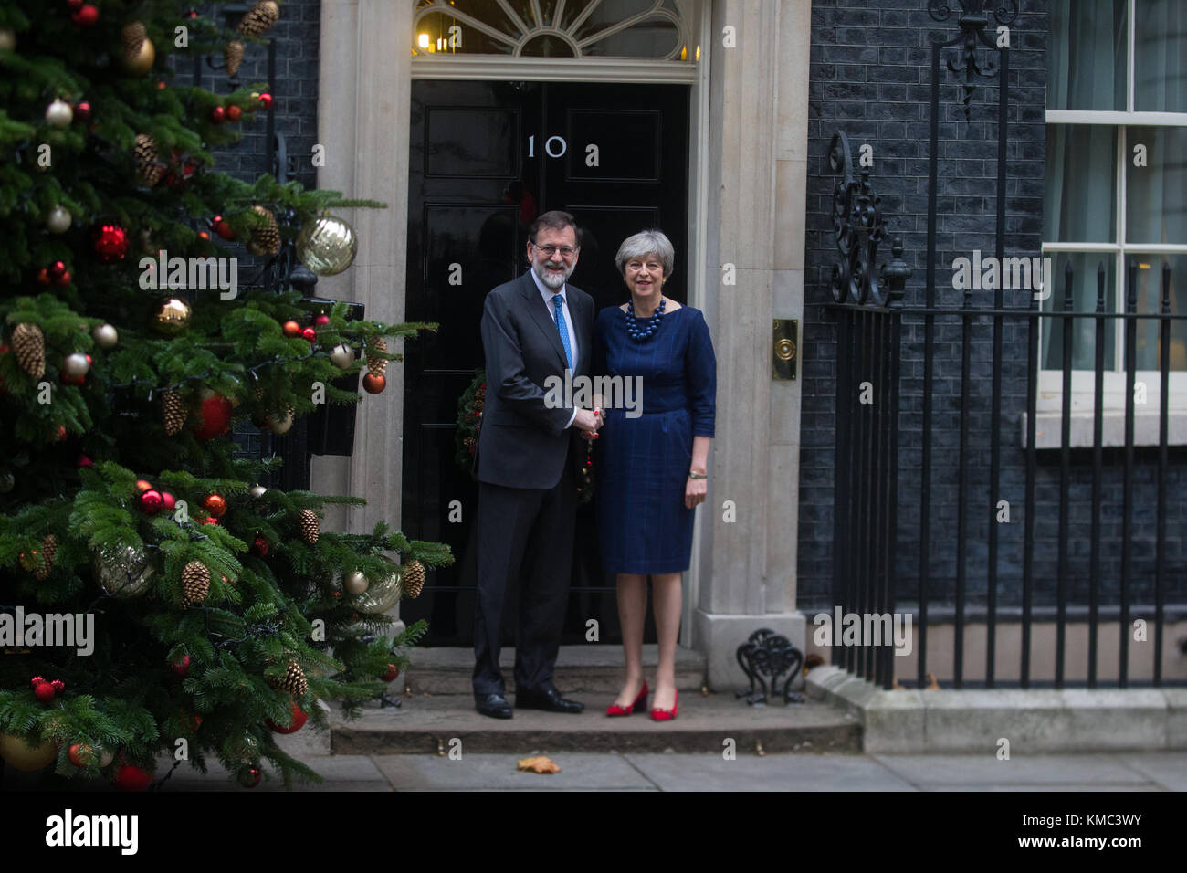 Premier Ministre, Theresa May, rencontre le Premier Ministre espagnol, Mariano Rajoy pour des entretiens au 10 Downing Street Banque D'Images