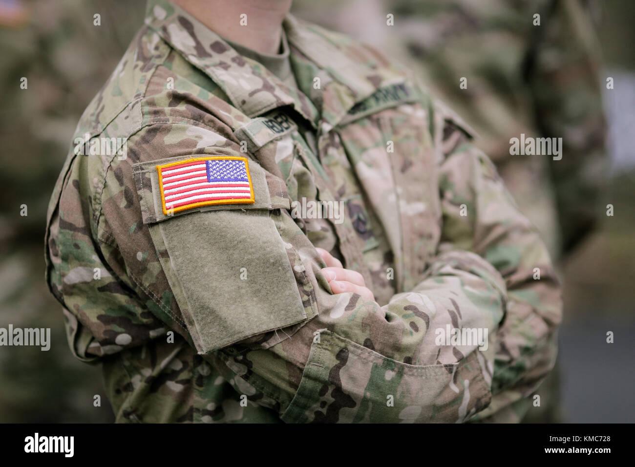 Les soldats de l'Armée US prendre part à un défilé militaire Banque D'Images