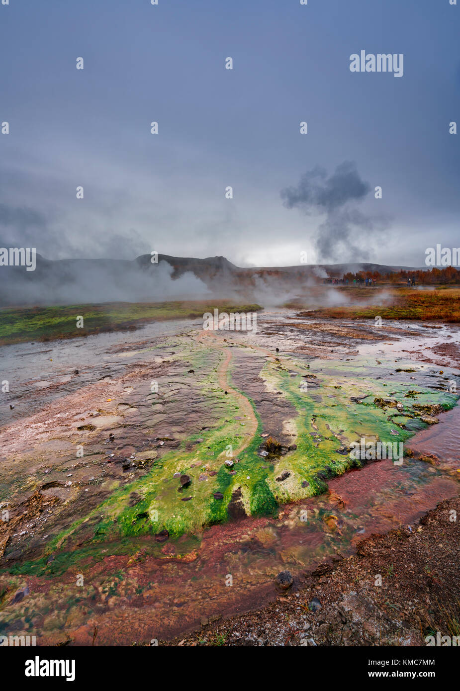 Zone géothermique de Geysir et Strokkur, Islande Banque D'Images