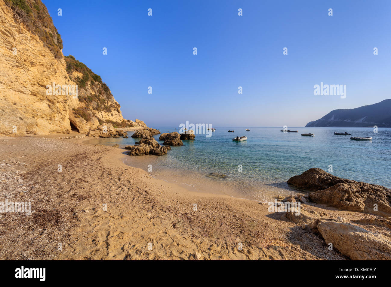 La plage d''agios nikitas à lefkada island, Grèce Banque D'Images