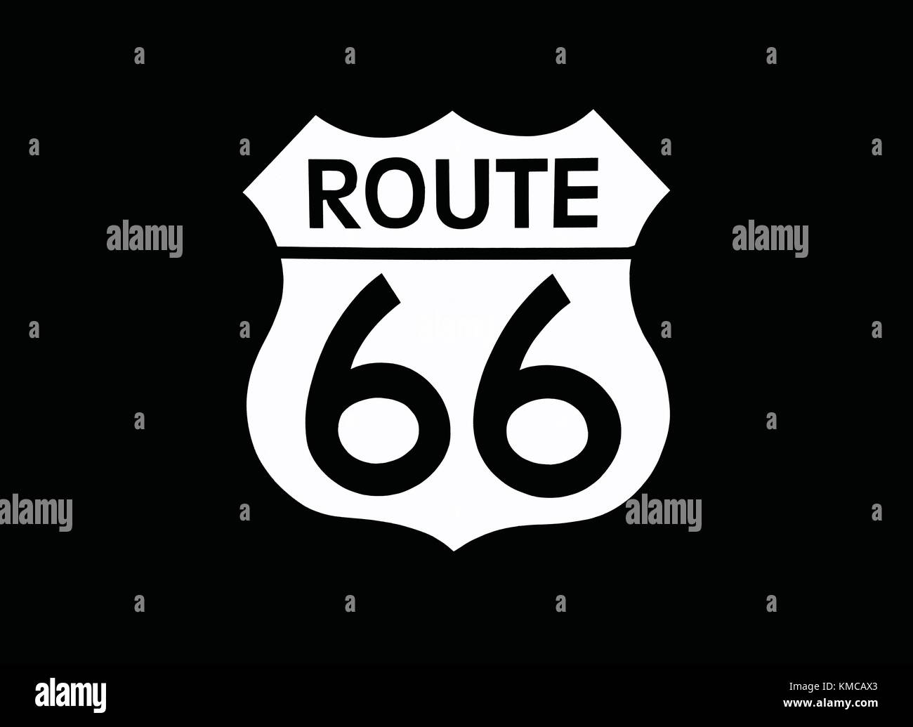 Voyages USA signe de label route 66. american road icône. Banque D'Images