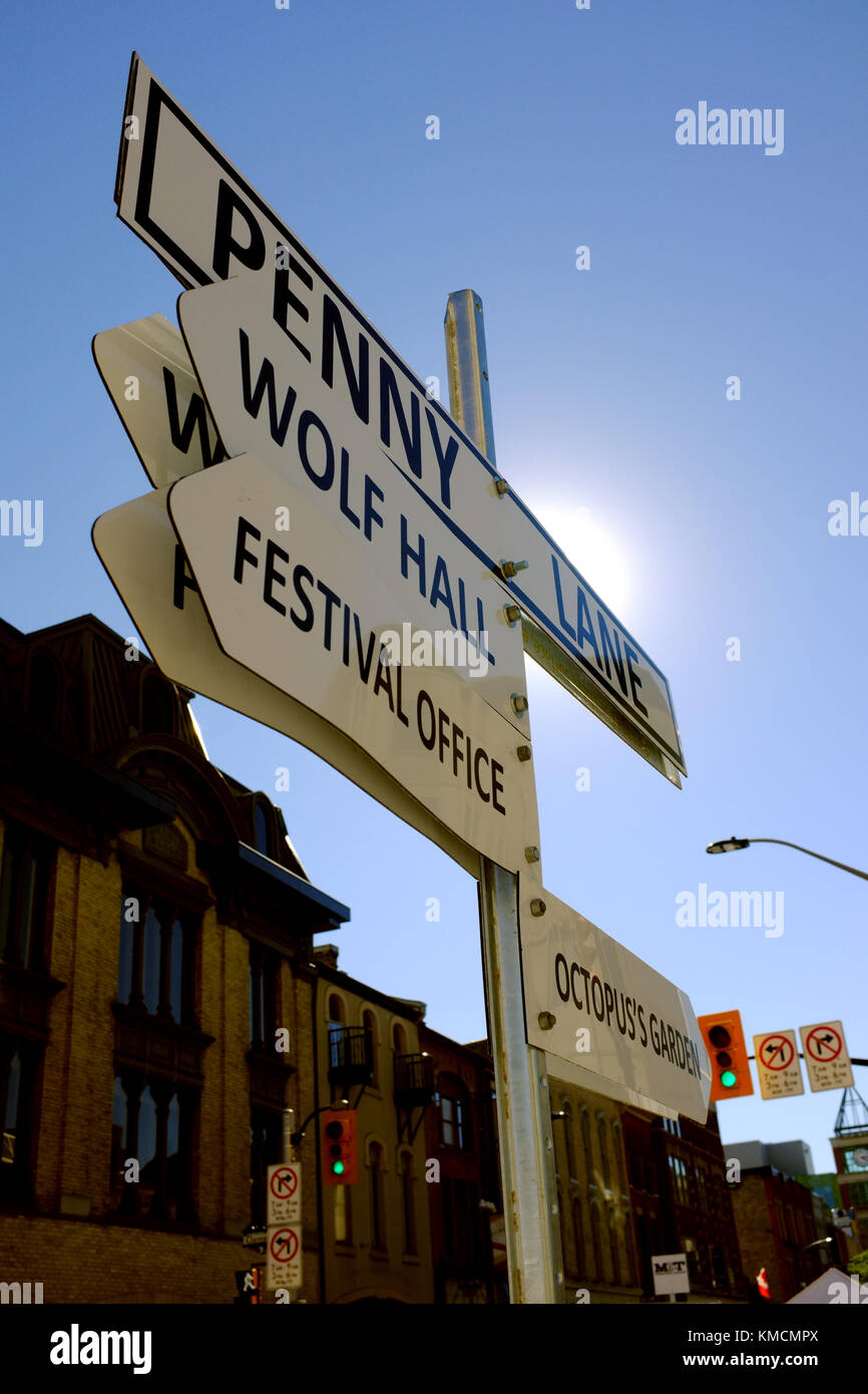 Un panneau temporaire mis en place pour un Beatles Festival à Londres, en Ontario au Canada. Banque D'Images