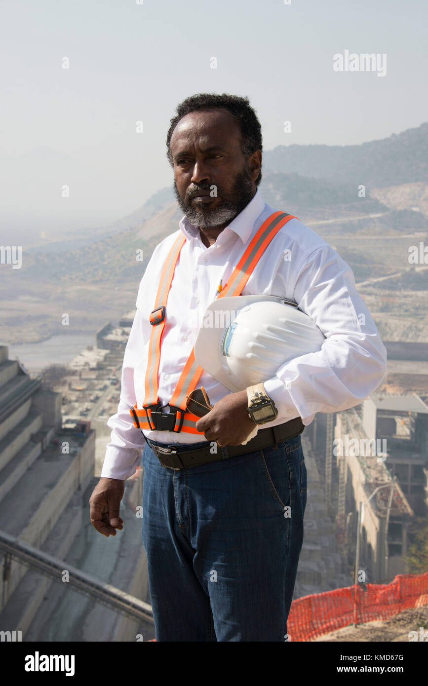 Semegnew Bekele, chef de projet du Grand barrage de la Renaissance ...