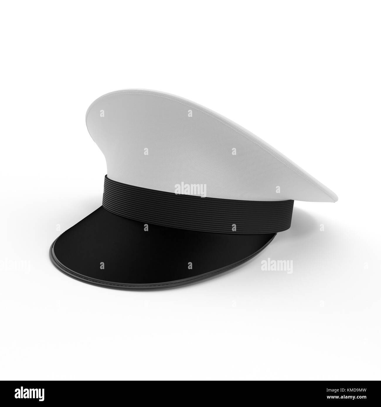 Officier de marine chapeau sur blanc. pas de logo. 3d illustration Banque D'Images